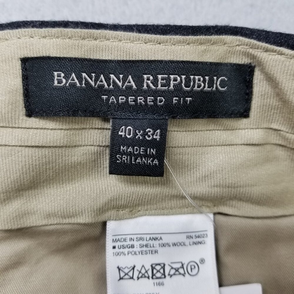 Banana Republic Pants Mens Gray Tapered Soft Virgin Wool Vitale Flannel 120's - Picture 11 of 12